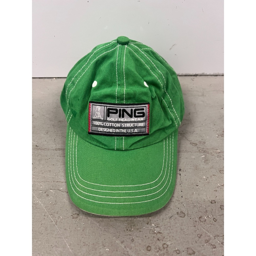Ping Golf‎ Hat Unisex Green 100% Cotton Embroidered Adjustable Cap Activewear